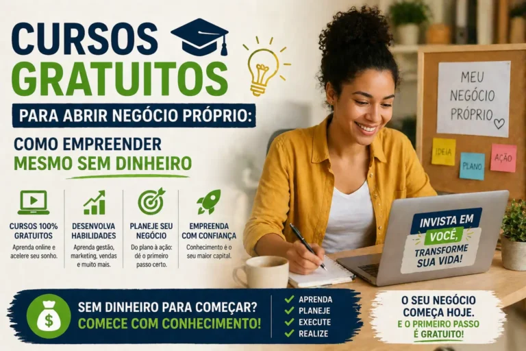Cursos gratuitos para abrir negócio próprio